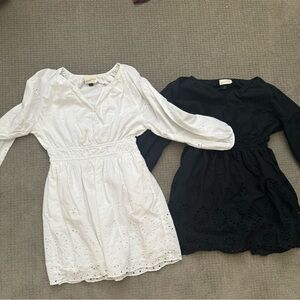 Lot of (2) Universal Thread Eyelet 3/4 Sleeve Dresses Size M